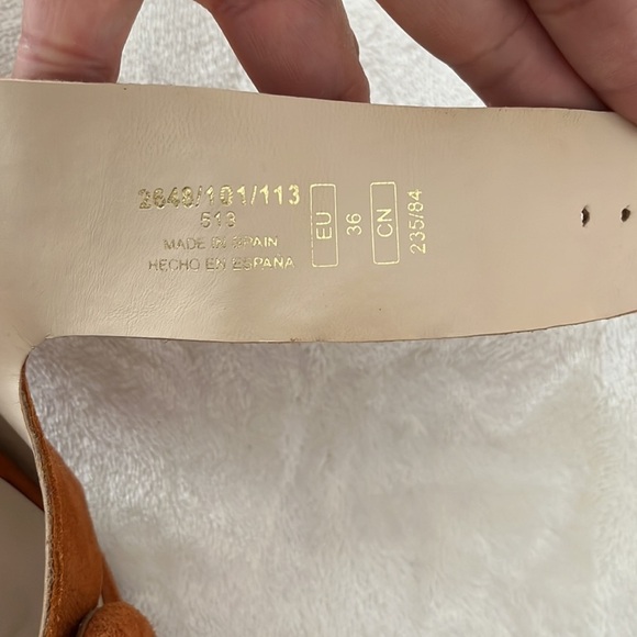 ZARA Faux Suede Leather High Heel Sandals With Buckle Wraparound Strap Tan 6US - Picture 7 of 11